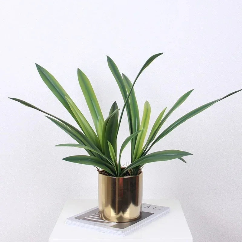 feuilles de clivia artificielles en caoutchouc souple pour décoration intérieure - vue 7 sur 9
