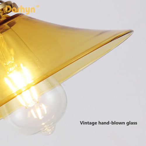 Suspension Verre Laiton Cuivre Minimaliste E27 Edison Restaurant - vue 5 sur 8