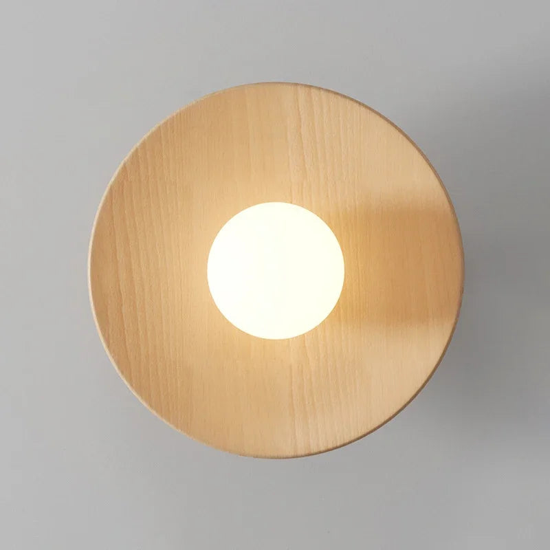 lampe de plafond led en bois moderne suspendue - vue 5 sur 12