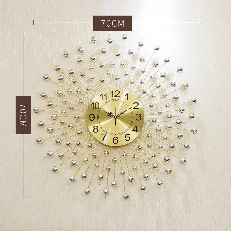 horloge murale créative en métal design européen silencieuse - vue 9 sur 9