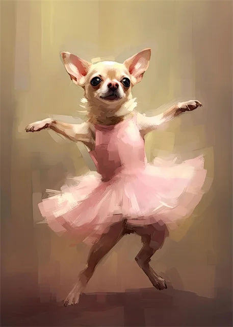 portraits de ballerine de chien art abstrait mural kawaii - vue 22 sur 26
