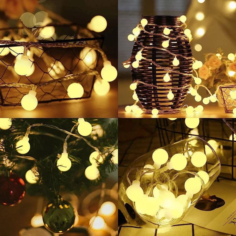 guirlande lumineuse led à boules pour mariage jardin et fêtes - vue 7 sur 9