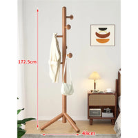 X&amp;D Solid Wood Coat Rack, Floor Hanging Clothes Rack Simple Modern Bag Rack Bedroom Household Single Pole Vertical Drying Rack