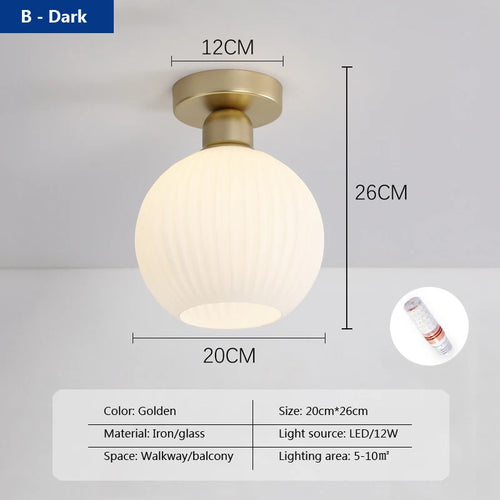 plafonnier nordique en verre simple luxe américain - vue 11 sur 14