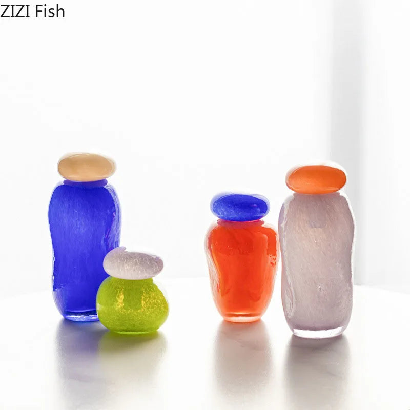 vase en verre décoratif pour arrangement de fleurs artificielles - vue 5 sur 9