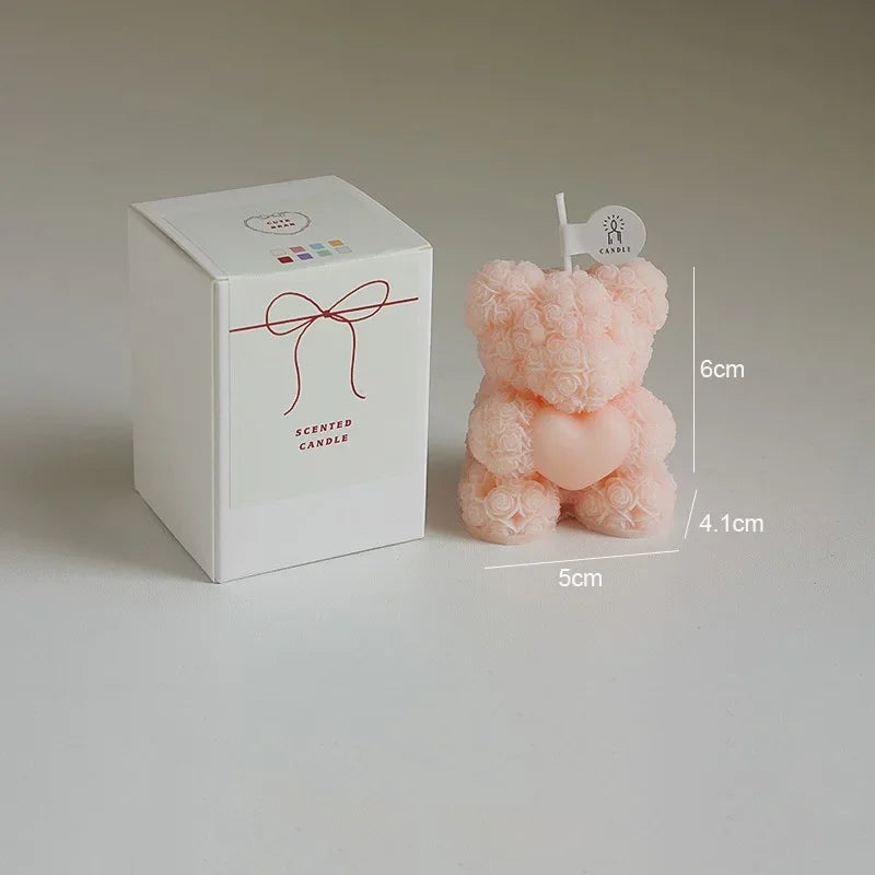bougie ours en cire de soja parfumée pour détente et cadeaux - vue 10 sur 13