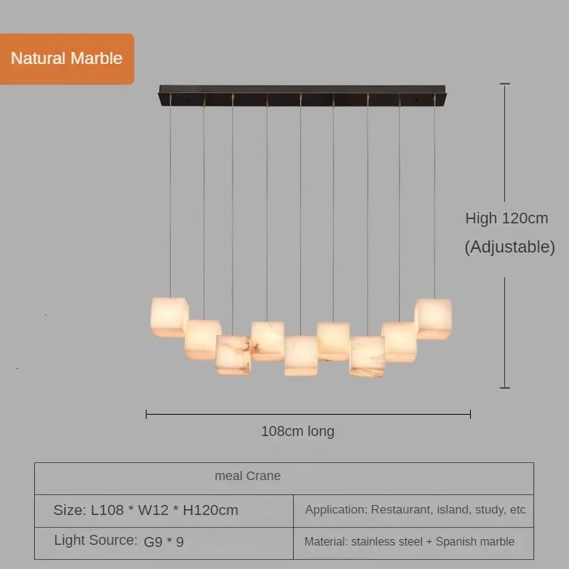lustre en marbre espagnol style chinois minimaliste pour intérieur élégant - vue 8 sur 15