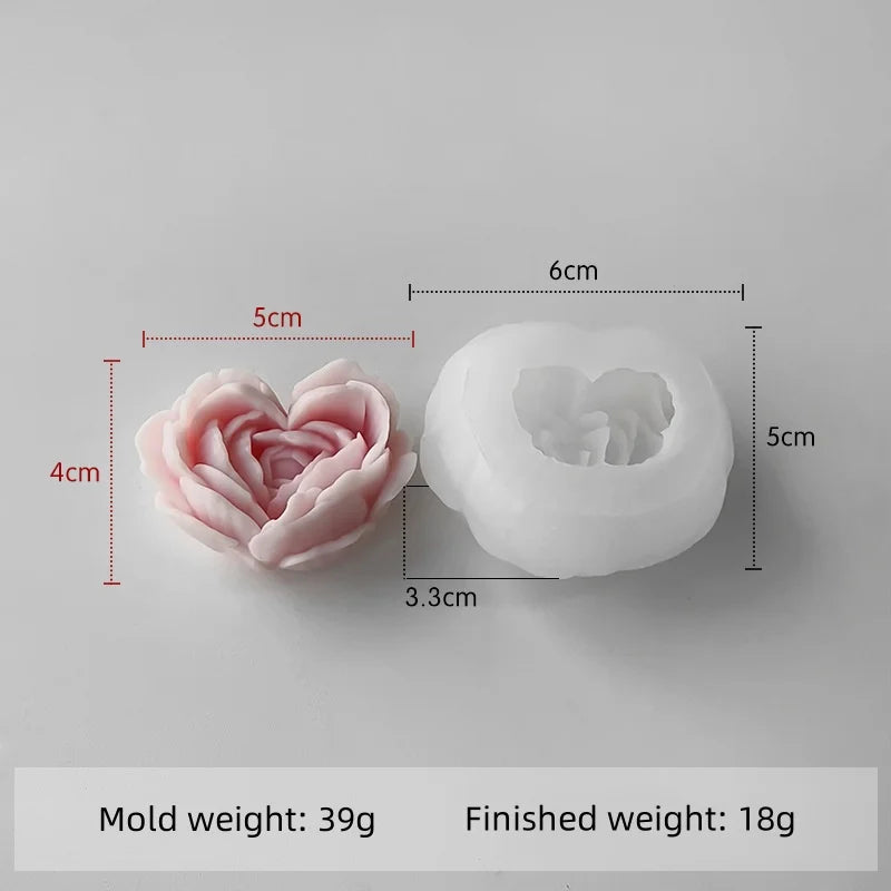 moule à fleurs d'amour en silicone pour bougies et savon DIY - vue 9 sur 9
