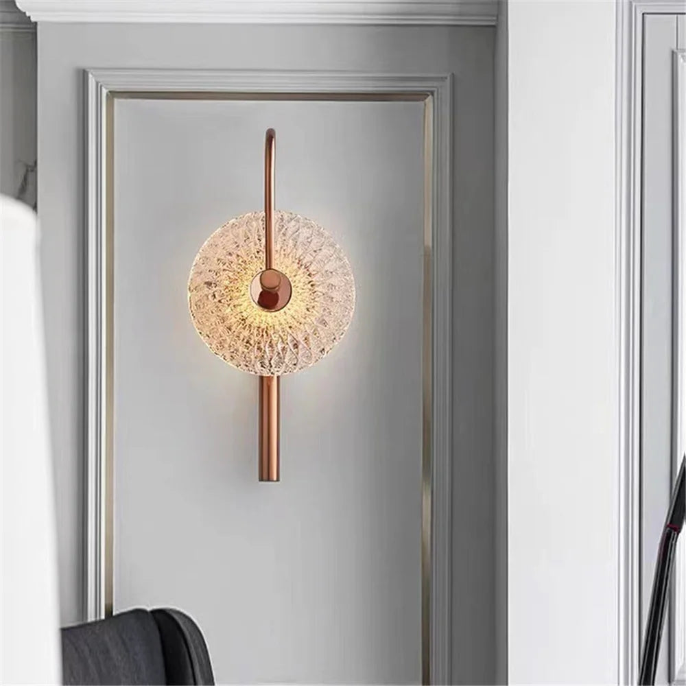 applique murale led ronde en verre de luxe pour éclairage artistique - vue 4 sur 7