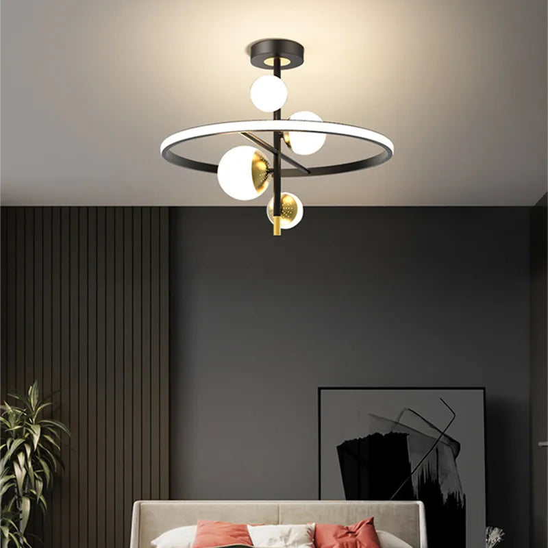 plafonnier led à anneau pour décoration intérieure moderne - vue 6 sur 7