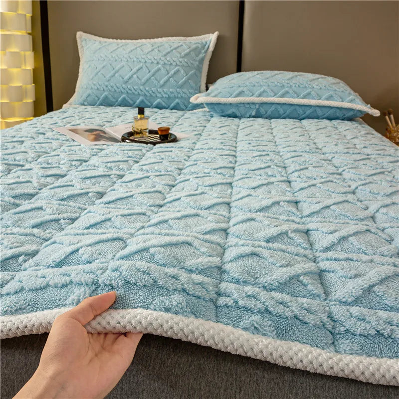 surmatelas doux hiver en velours agneau pour étudiants - vue 10 sur 12