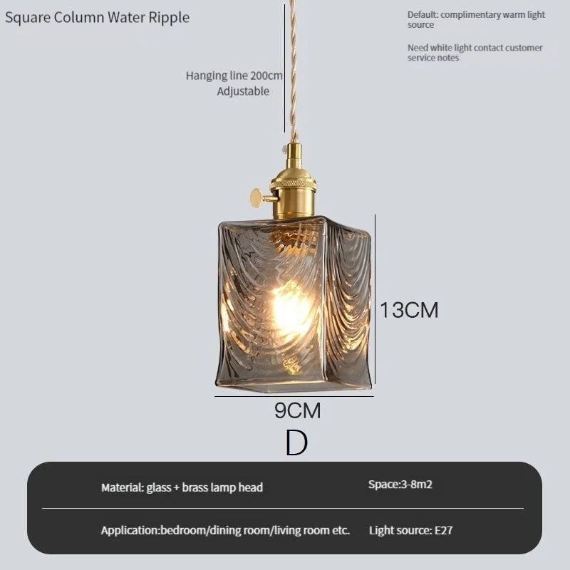suspension vintage avec interrupteur et abat-jour en verre cristal - vue 15 sur 22