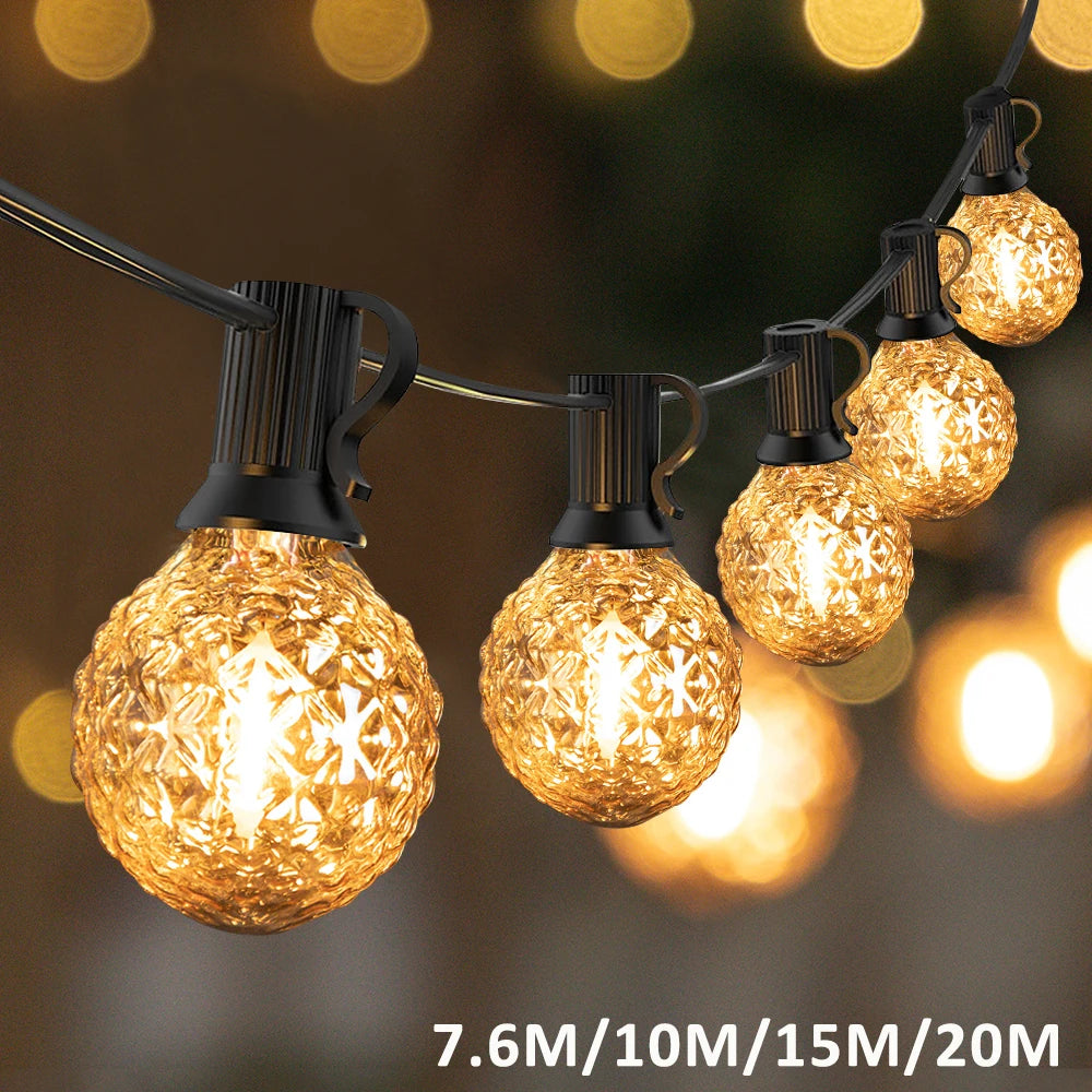 guirlande lumineuse d'extérieur connectable décorative pour jardin noël