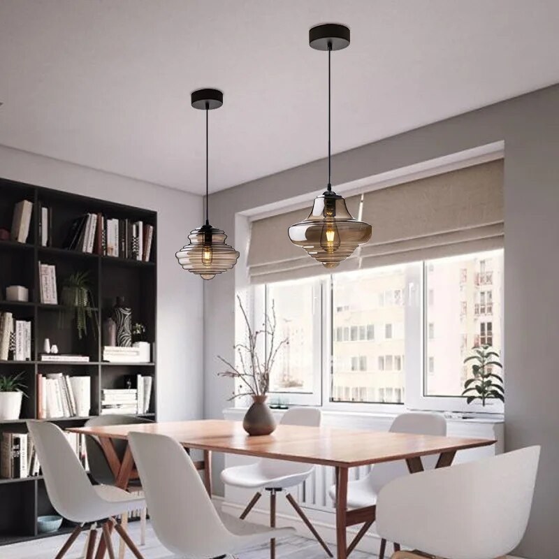 Suspension en verre de style industriel - vue 4 sur 16