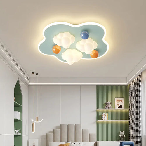 plafonnier nuage style crème pour chambre enfant moderne et chaleureux - vue 4 sur 10