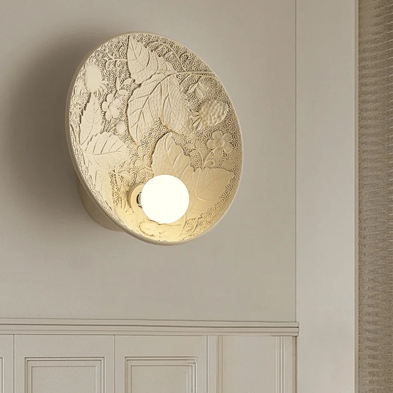 applique murale ronde rétro en verre haut de gamme - vue 3 sur 9