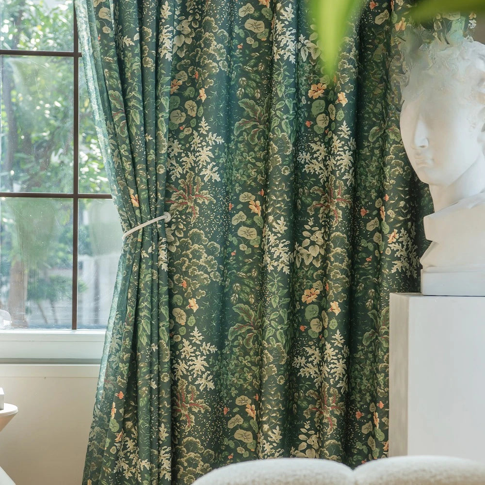 Rideau moderne translucide motif feuilles pour salon chambre - vue 2 sur 8