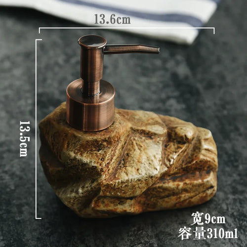 Ceramic Liquid Soap Dispenser, Personalized Bathroom Hand Wash Shampoo, Body Wash Dispensing Soap Bottle, Manual Push, 300ml