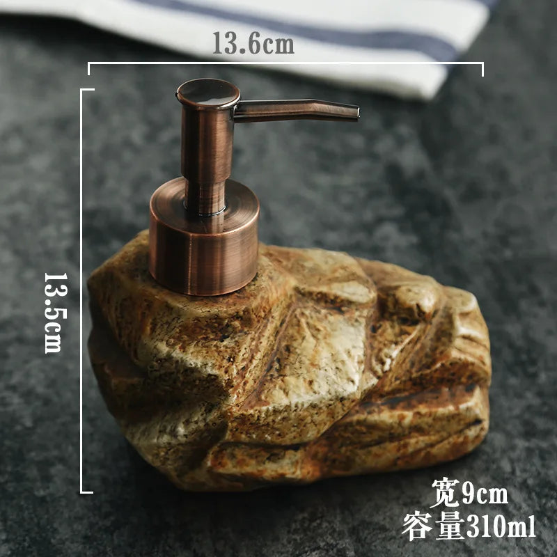 Ceramic Liquid Soap Dispenser, Personalized Bathroom Hand Wash Shampoo, Body Wash Dispensing Soap Bottle, Manual Push, 300ml