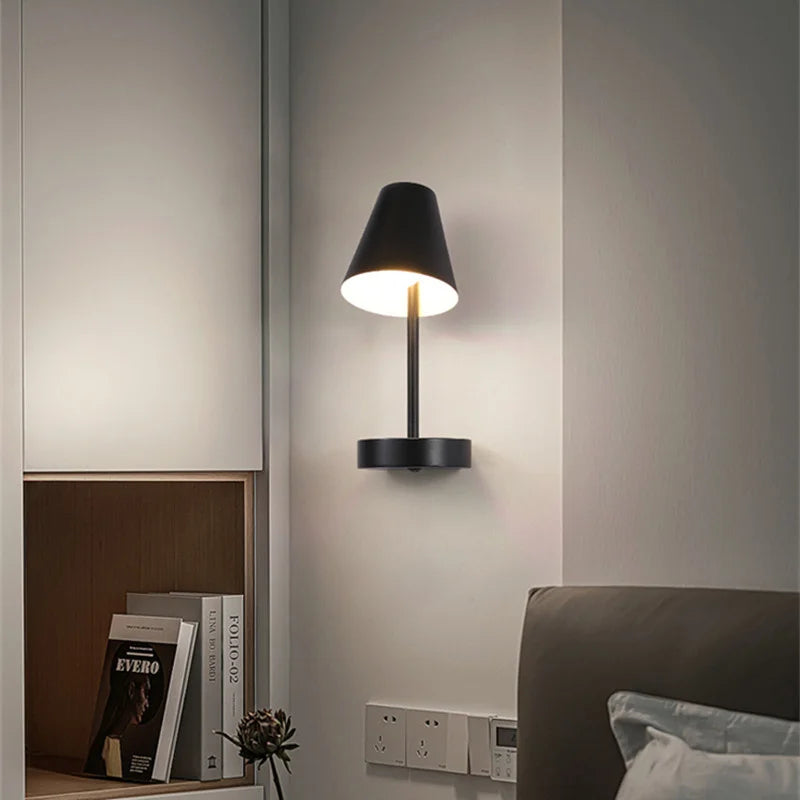 Rotating wall light with shelf and spotlight switch for decoration - vue 5 sur 14