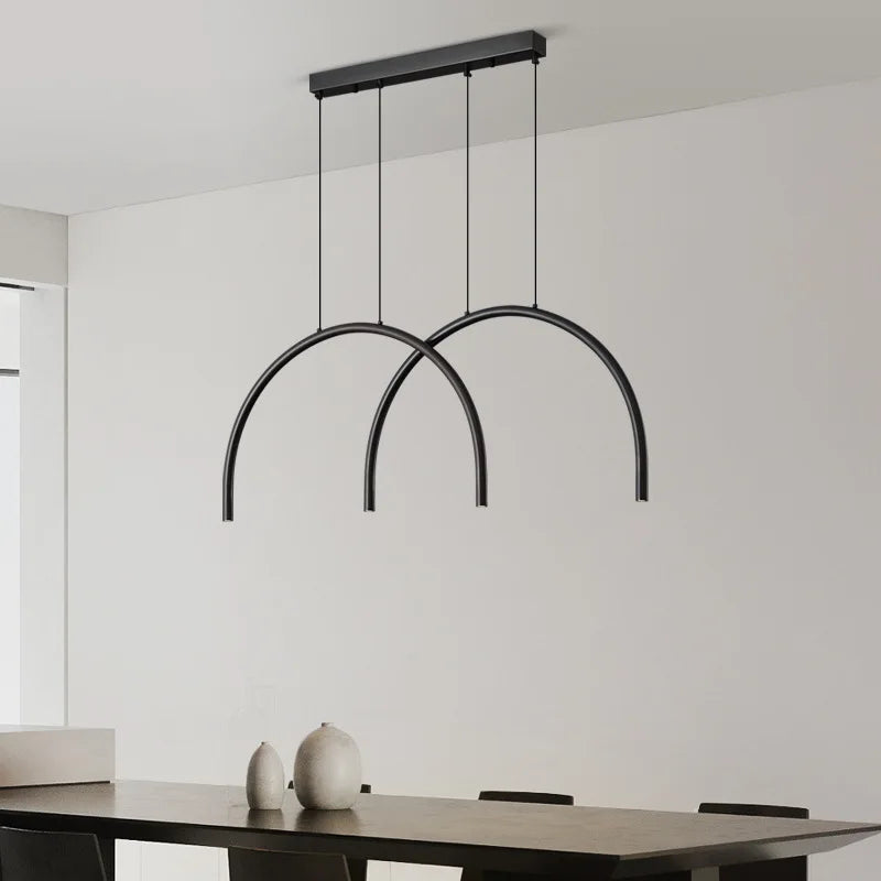 suspension modernes en laiton doré 2/4/6 led hauteur réglable - vue 4 sur 7