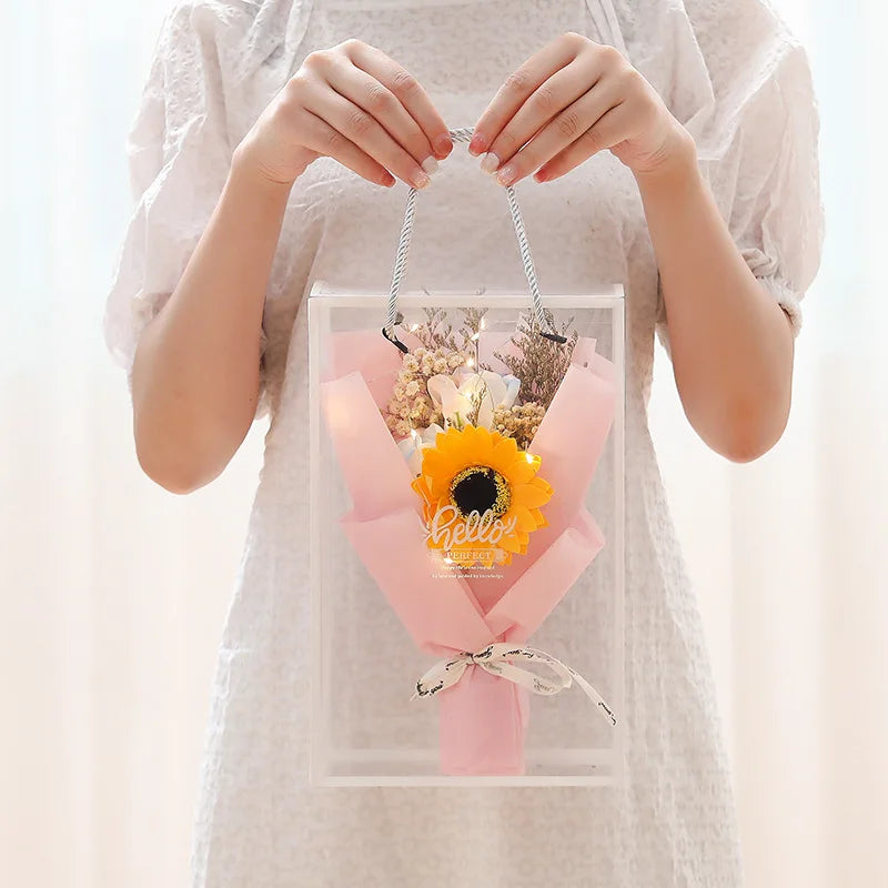 bouquet de roses artificielles cadeau pour la saint valentin décorations mariage - vue 4 sur 11