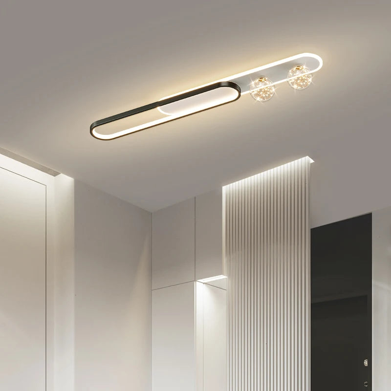 lustre moderne simple de luxe créatif étoilé encastré longue bande - vue 4 sur 14