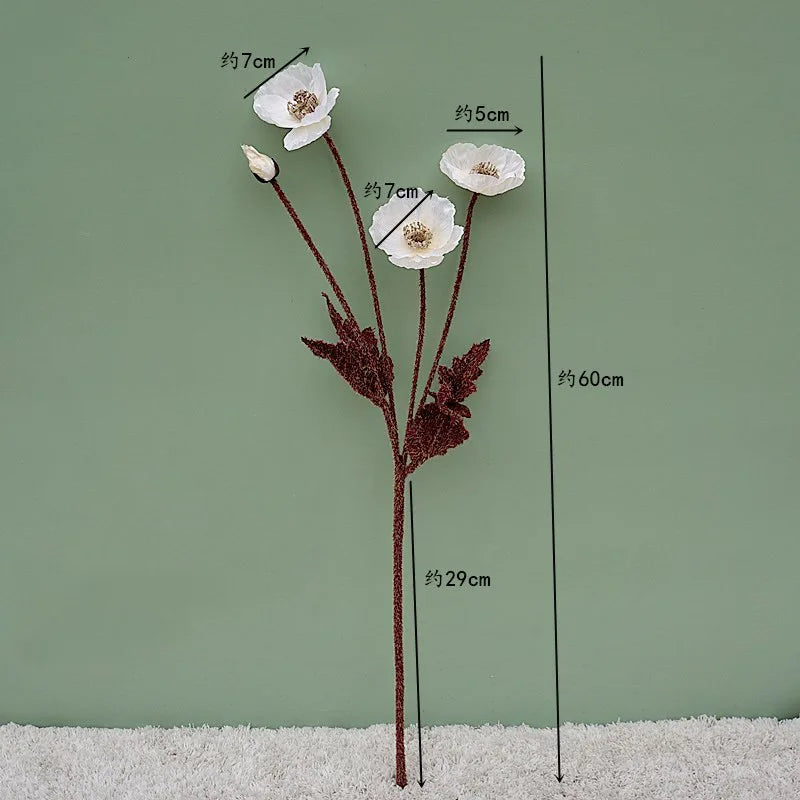 nouveau décor de jardin fleurs de pavot artificielles pour fête - vue 6 sur 26