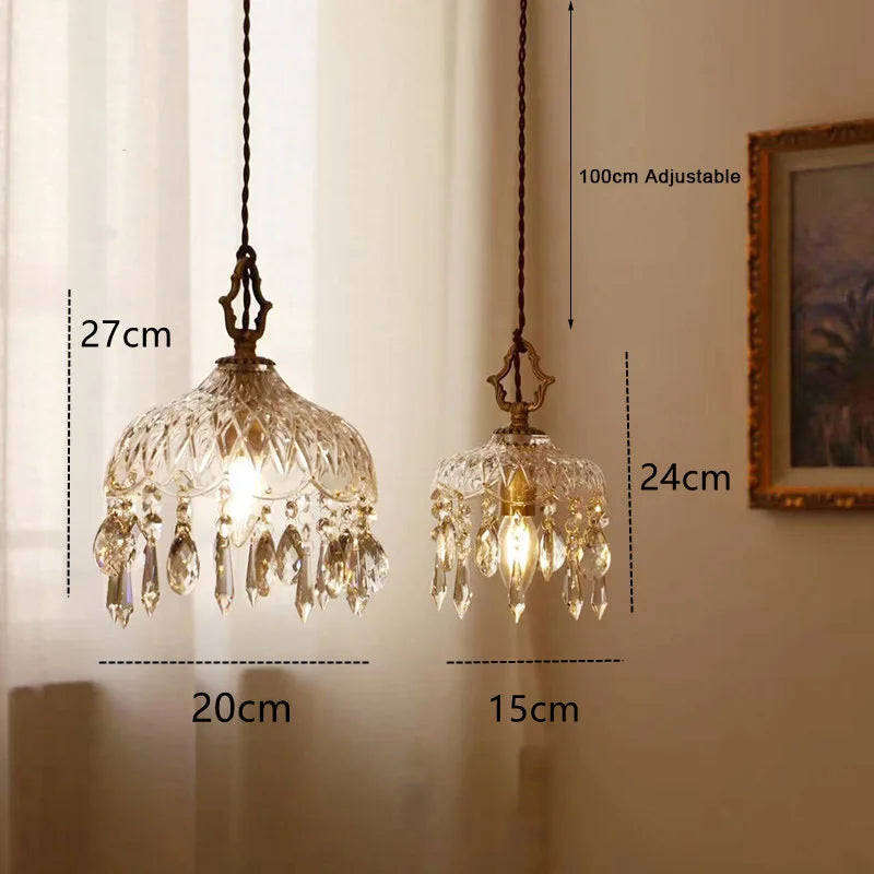 Suspension en verre rétro français - vue 5 sur 6