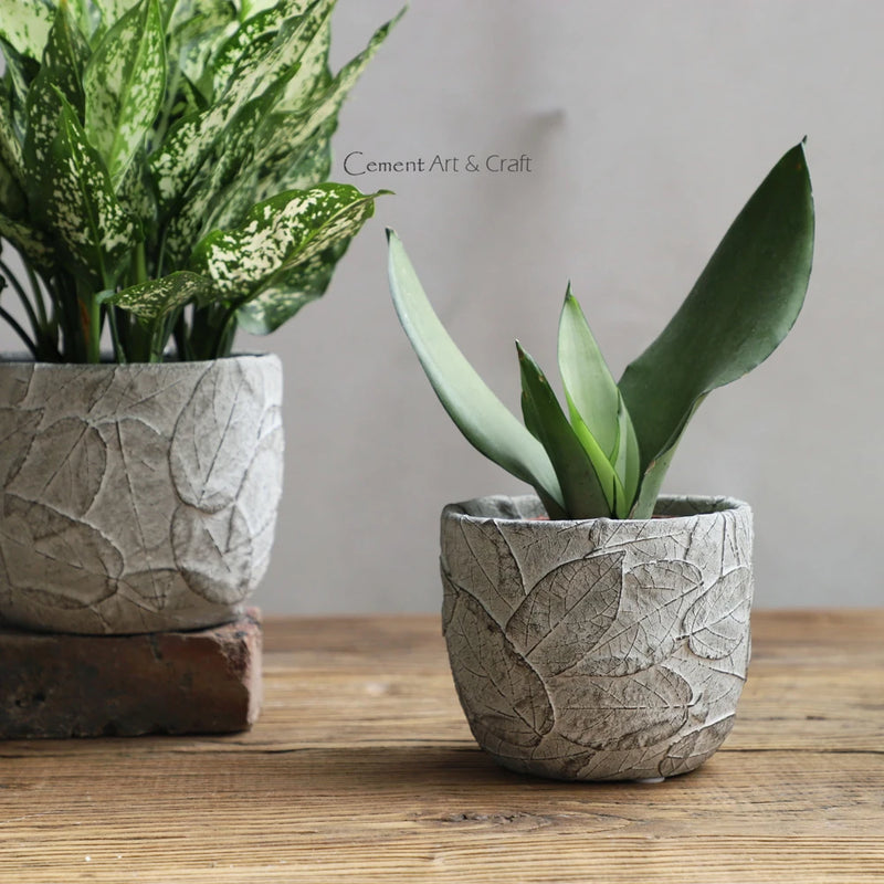 moule silicone pot fleurs béton motif vintage grand format