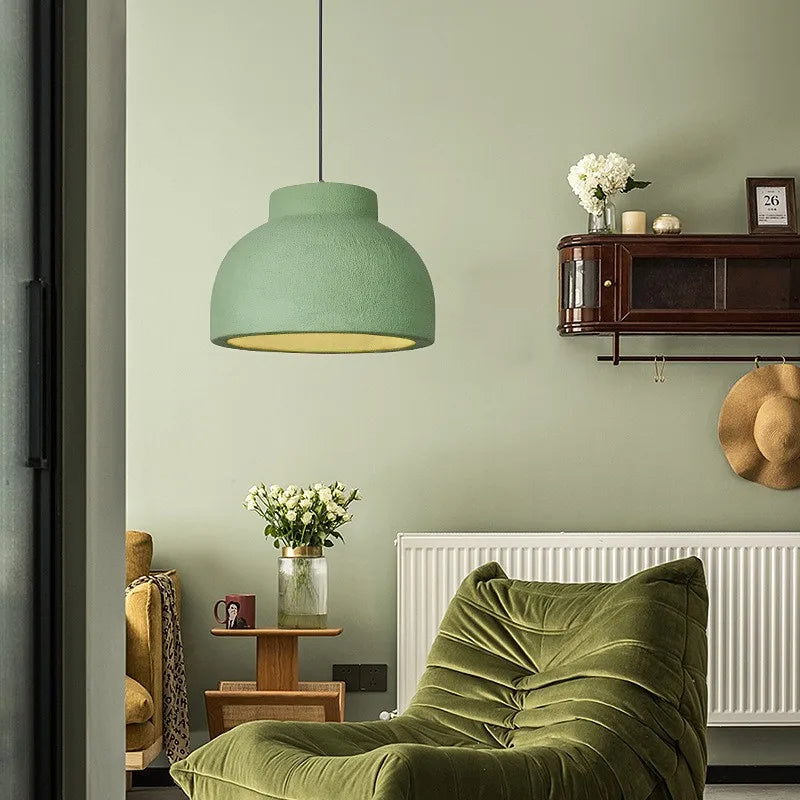 suspension Nordique Wabi Sabi Style Led lumières moderne Style crème vert/jaune E27 - vue 7 sur 12