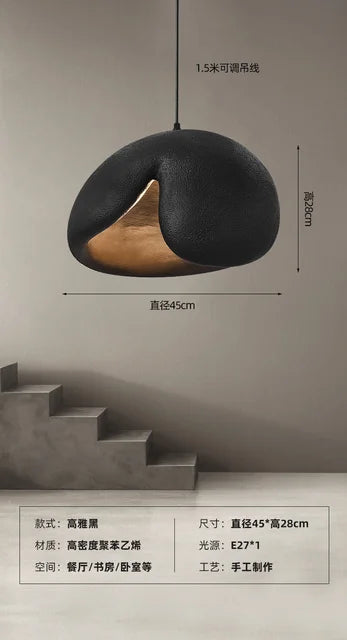 Minimalist nordic wabi sabi pendant light for interior decor - vue 8 sur 10