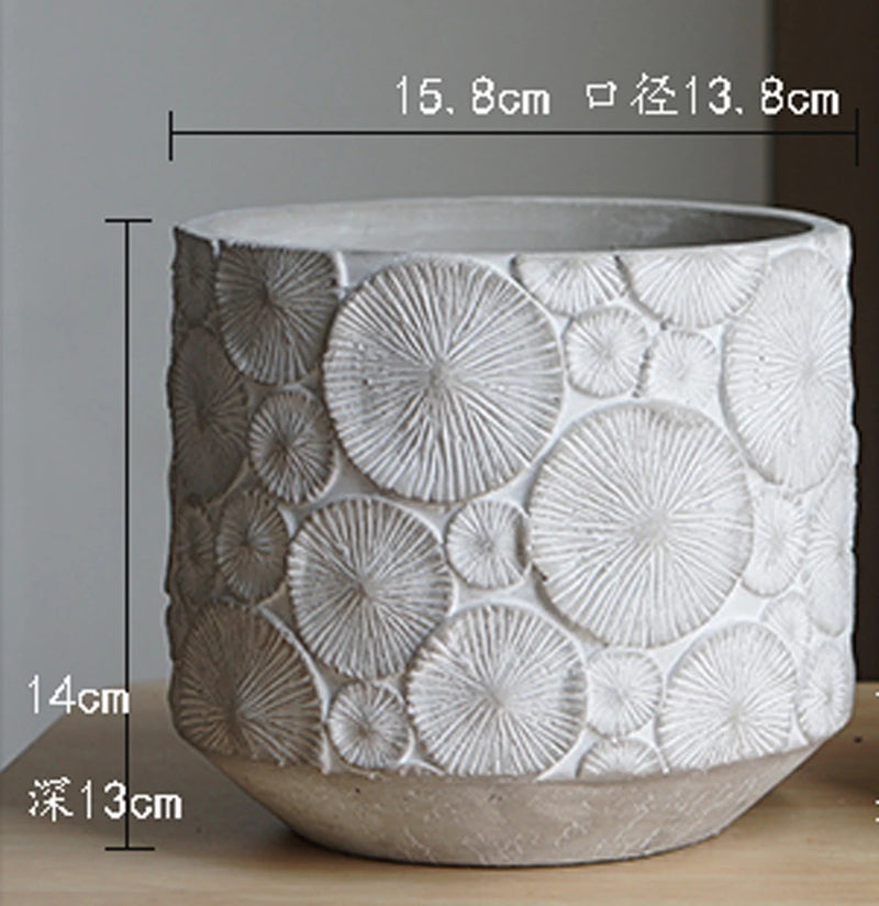 moule silicone pot fleurs béton motif vintage grand format