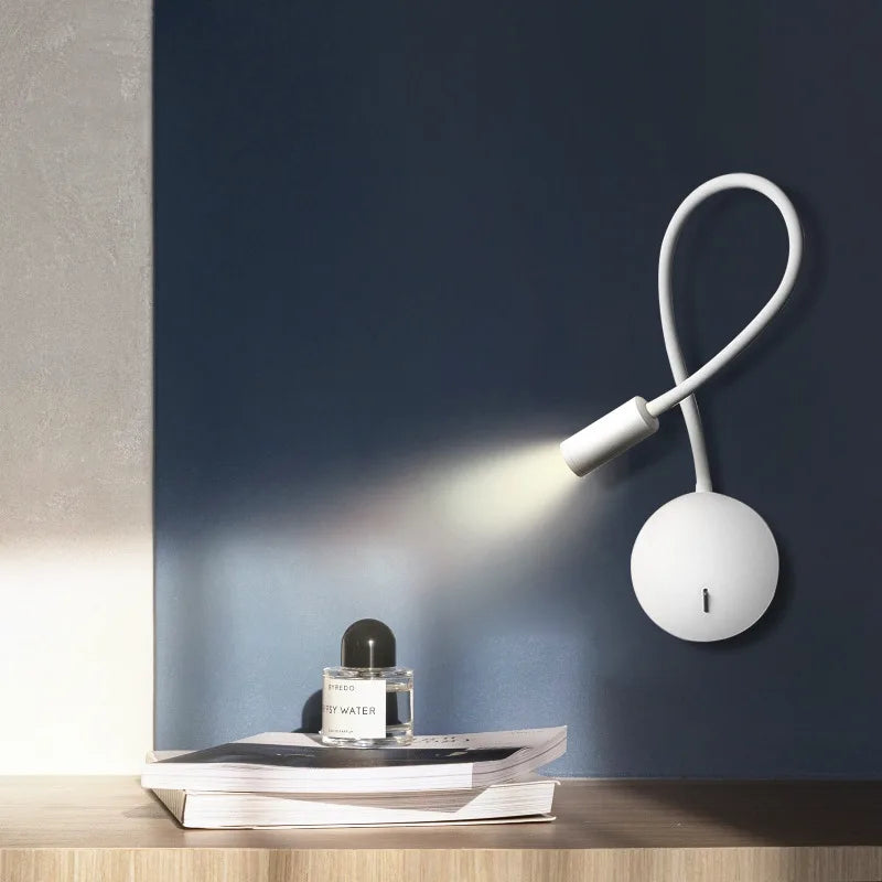 GYS mur Led lampe chevet liseuse 3W Spot lumière interrupteur marche/arrêt blanc noir Table bureau Flexible AC85-265V éclairage intérieur