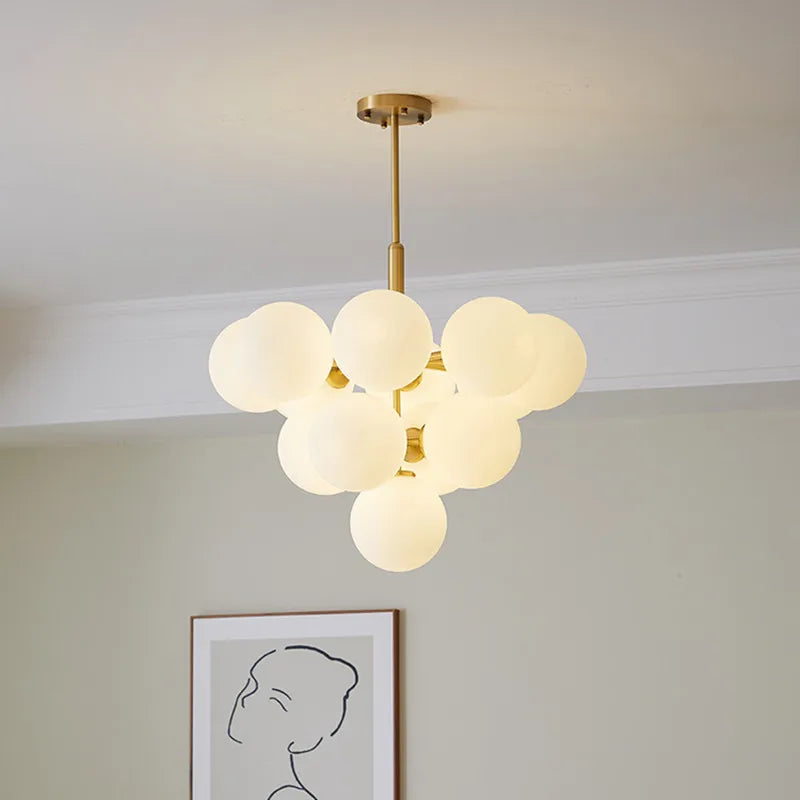 suspension LED design nordique en boule de verre - vue 5 sur 12