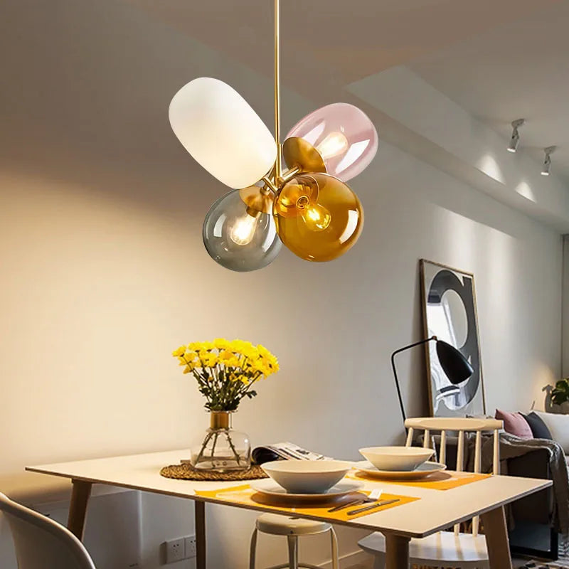 lustre moderne en verre pour chambre d'enfant décorative - vue 6 sur 7