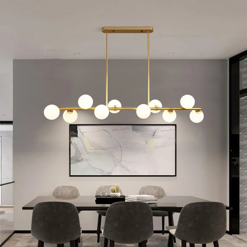 Lustre design boules de verre horizontales - vue 3 sur 20