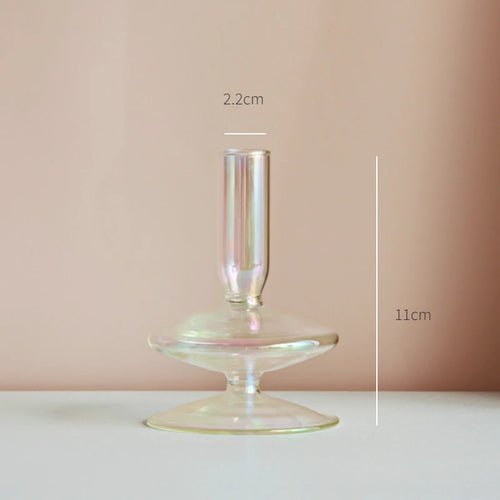 bougeoir en verre décoration nordique pour mariage et fleurs