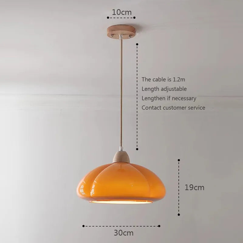 Suspension nordique médiévale en bois et verre - vue 4 sur 9