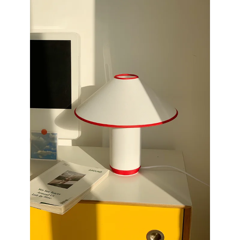 lampe de table nordique design en coton rétro décoratif - vue 3 sur 8