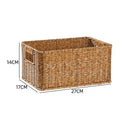 Strong Rectangle Woven Storage Basket with Handles, Waterproof Plastic Baskets for Home Toy Storage, Nest