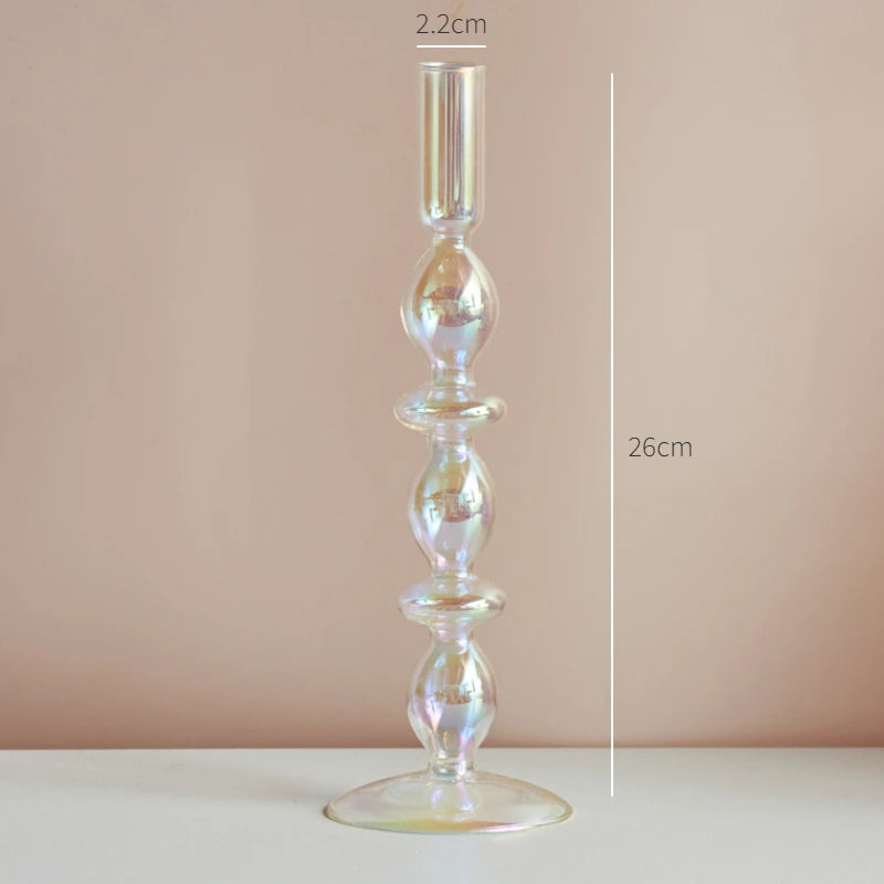 bougeoir en verre décoration nordique pour mariage et fleurs - vue 15 sur 22