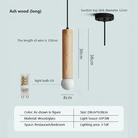 lampe suspendue en bois led décoration simple nordique