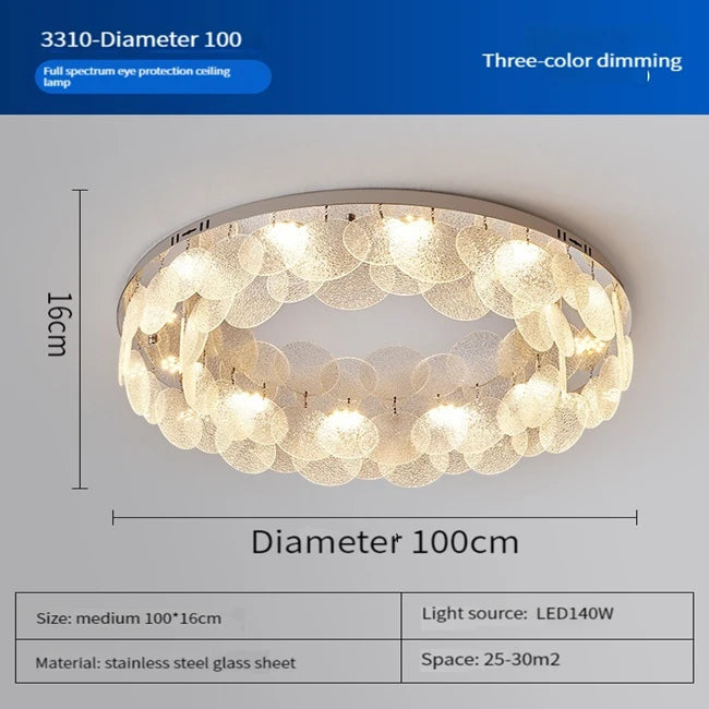 plafonnier led rond en verre pour décoration intérieure - vue 8 sur 11