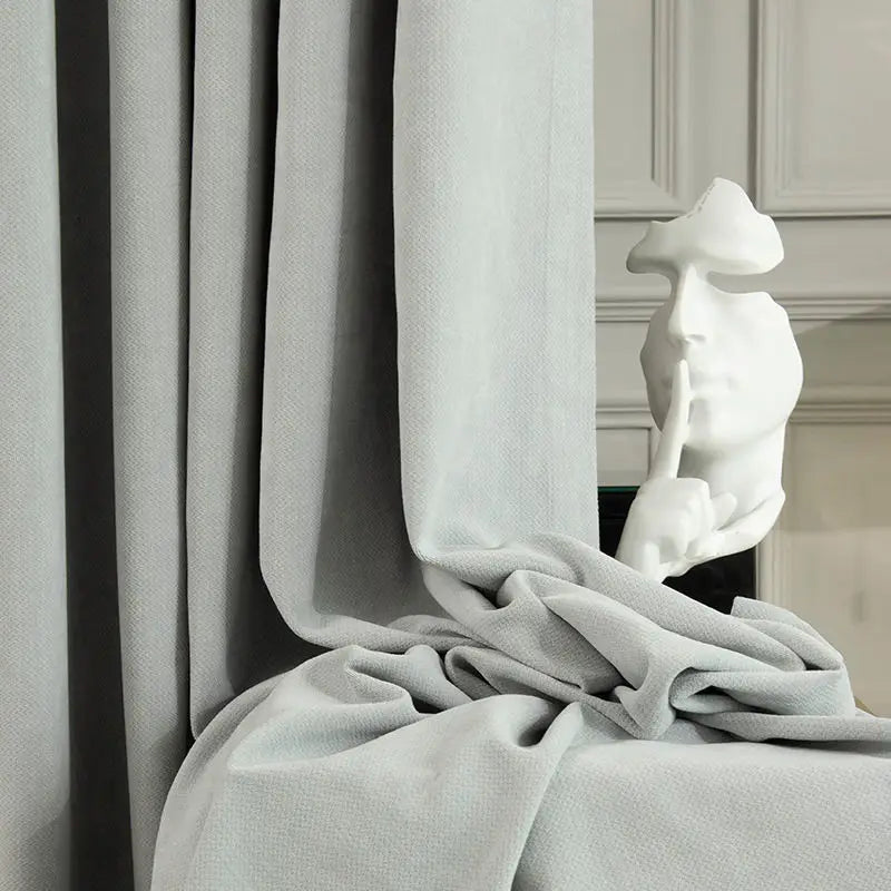 Rideau velours chenille occultant épais style moderne - vue 7 sur 12