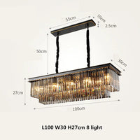 suspension rétro en métal doré design avec cristal à LED