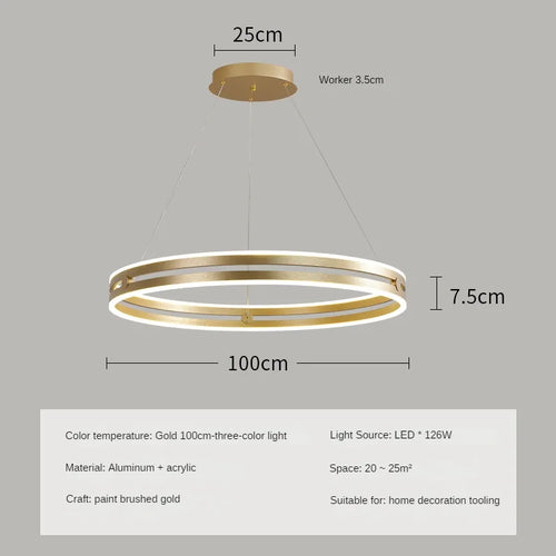 lustre circulaire moderne design créatif pour intérieur lumineux - vue 10 sur 15