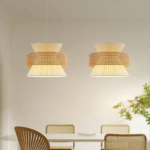 Lampe en rotin japonais Wabi Sabi - vue 2 sur 12