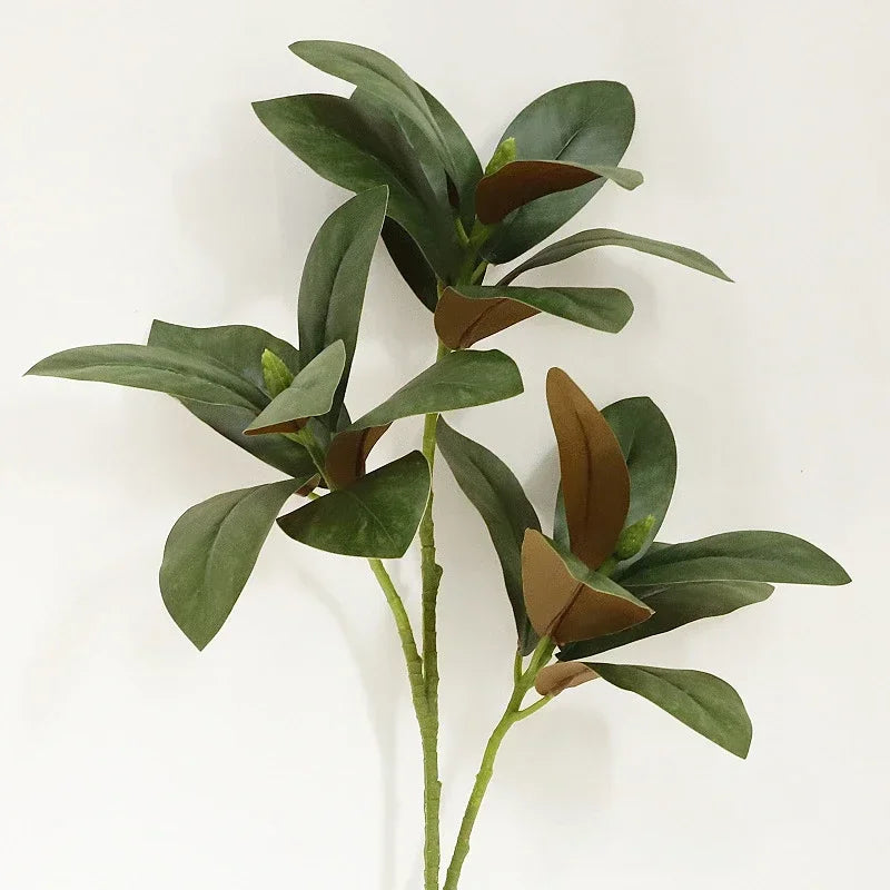 Realistic artificial magnolia leaves for home decor