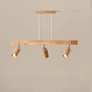 Nordique LED suspension en bois lampes de décoration de la maison 2-5 tête projecteur rotatif Restaurant salon étude Bar lampes Lustre
